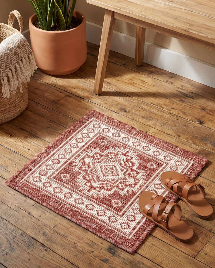 1' 4 x 1' 4 Easy-Clean Aztec Indoor / Outdoor Sample Rug