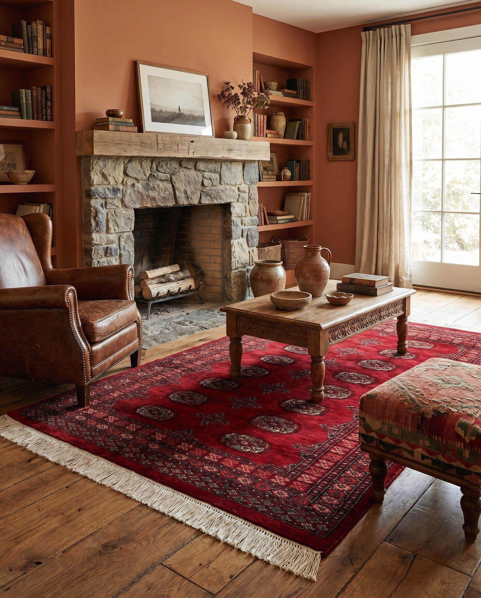 4' 2 x 6' Hand Knotted Torkaman Persian Wool Rug