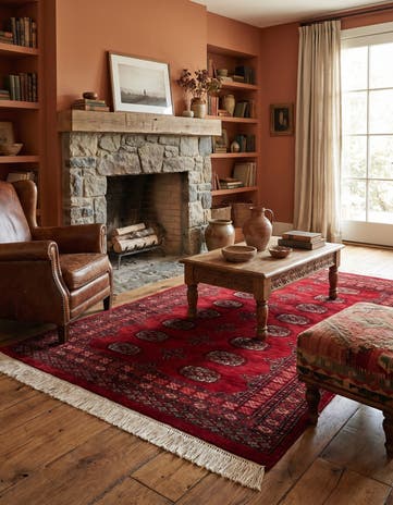 4' 2 x 6' Hand Knotted Torkaman Persian Wool Rug