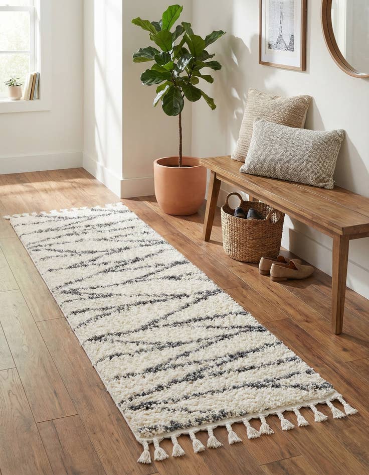Detail image of 2' x 6' Serenity Shag Runner Rug