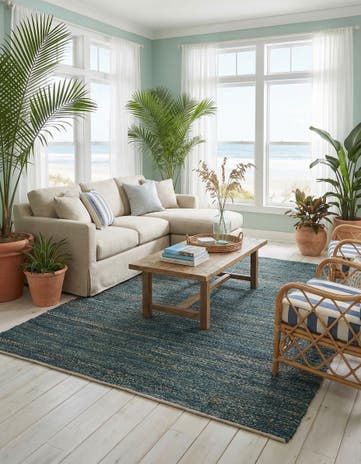 Ocean Blue Palm Beach Jute Rug