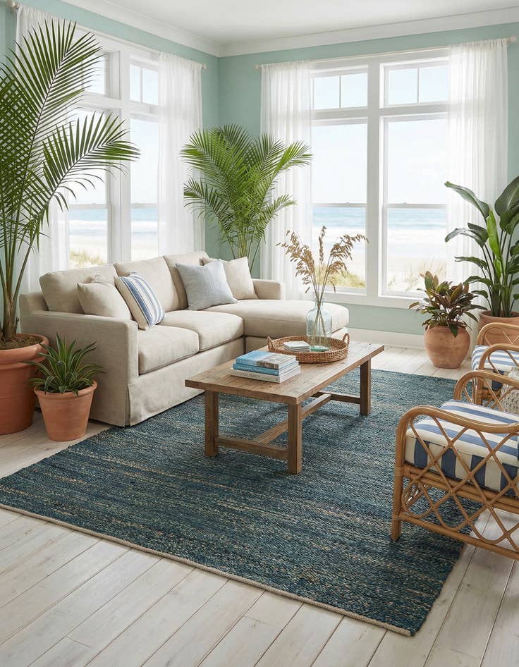 Detail image of 5' 1 x 8' Palm Beach Jute Rug