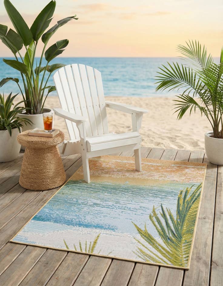 Detail image of  2' x 3'  Washable Coastal Indoor / Outdoor Rug