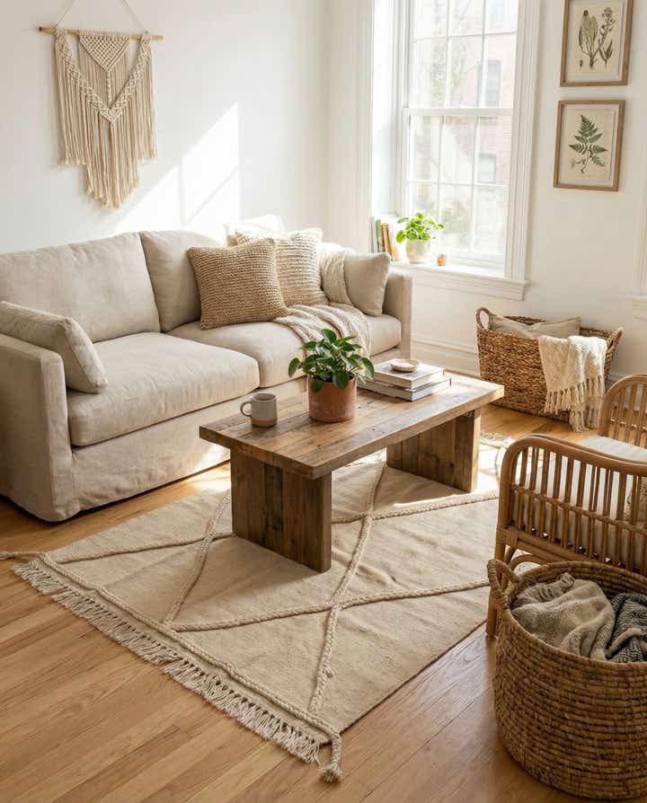 3' 4 x 5' 1 Hand Knotted Moroccan Wool Rug