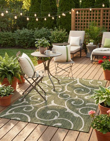4' x 6' Easy-Clean Botanical Indoor / Outdoor Rug