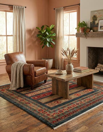 Blue Kashkuli Gabbeh Square Rug