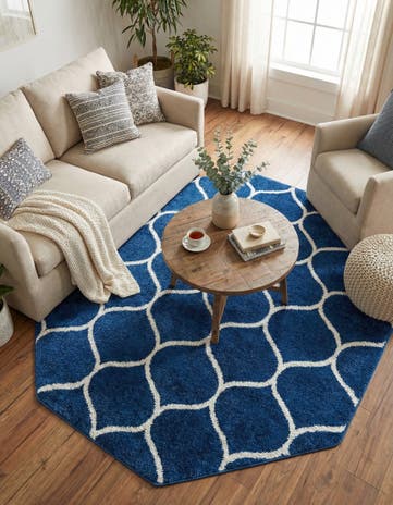 7' 10 x 7' 10 Lattice Frieze Octagon Rug