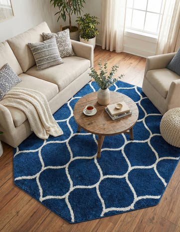 7' 10 x 7' 10 Lattice Frieze Octagon Rug