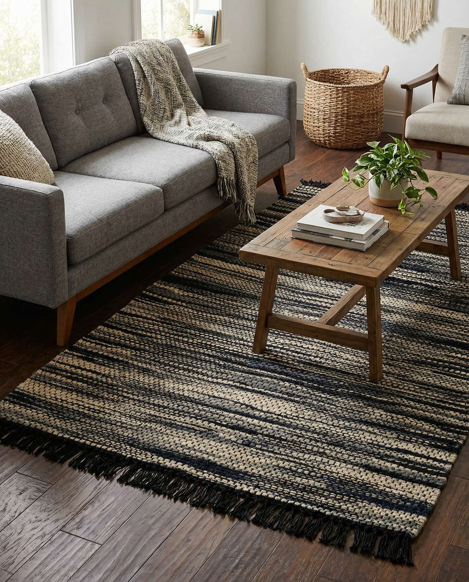 155cm x 245cm Chunky Jute Teppich