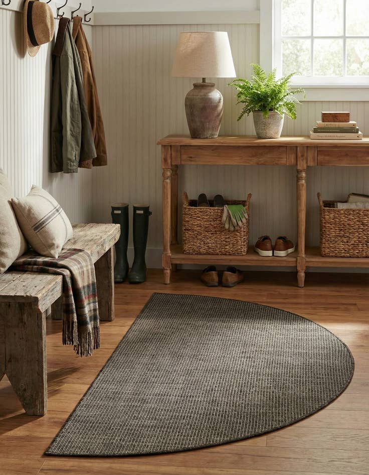 Detail image of 3' x 6'  Washable Solid Indoor / Outdoor Hearth Rug