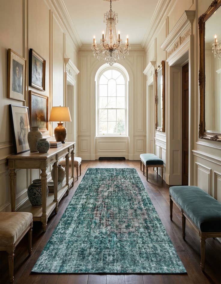 Detail image of 7' 5 x 12' 7 Vintage Royal Wool Runner Rug