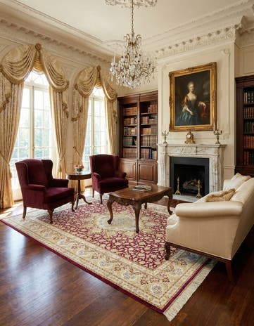 5' 3 x 7' 9 Hand Knotted Qom Silk Persian Rug