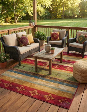 7' x 10' Easy-Clean Modern Indoor / Outdoor Rug