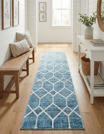 2' 7 x 13' Lattice Trellis Runner Rug