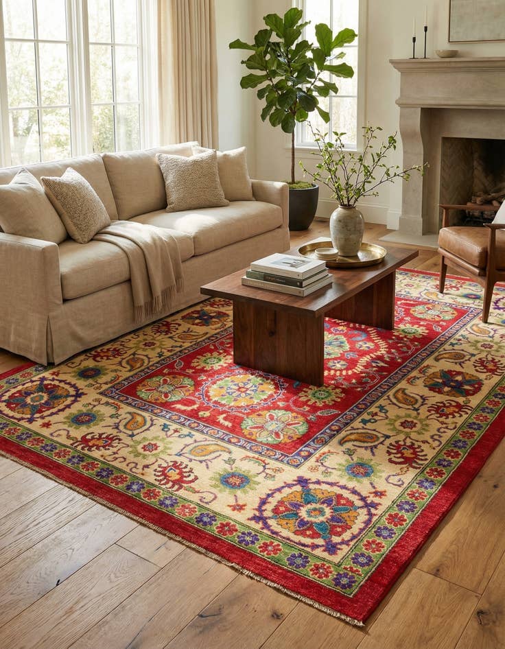 Detail image of 5' 8 x 8' 2  Hand Knotted Kazak Rug