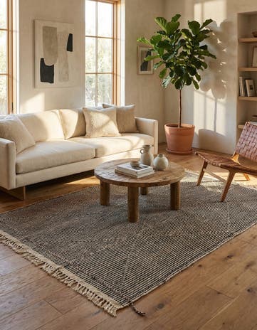 5' 8 x 8' 6 Hand Woven Kilim Modern Wool Rug