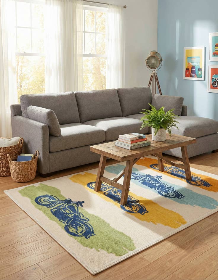 Detail image of 5' 3 x 7' 7  Washable  Indoor / Outdoor Rug