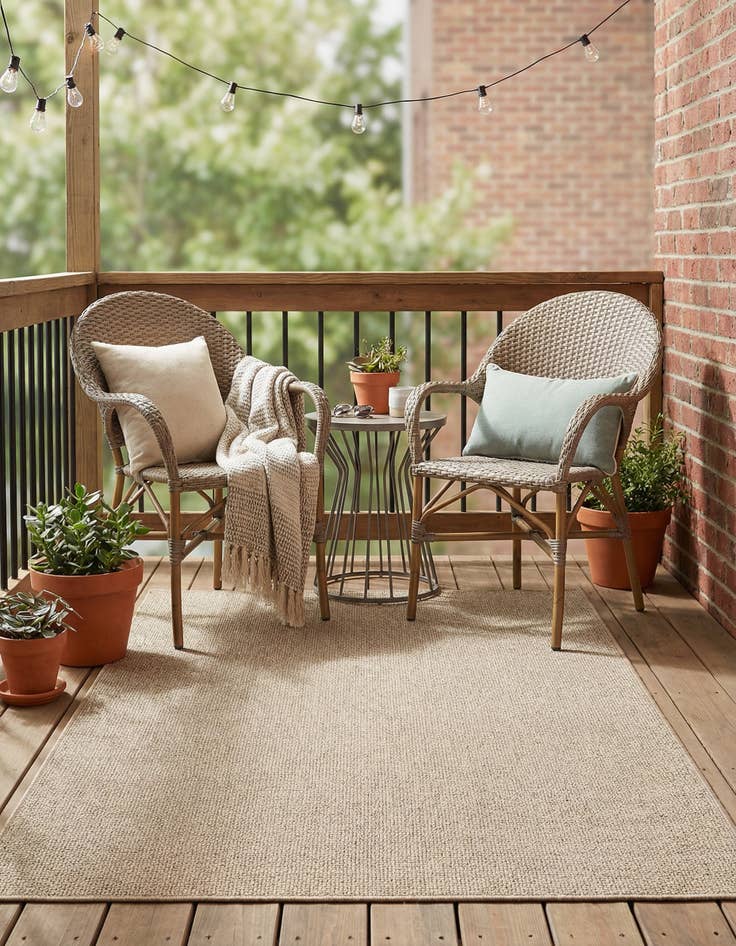 Detail image of  4' x 6'  Washable Solid Indoor / Outdoor Rug