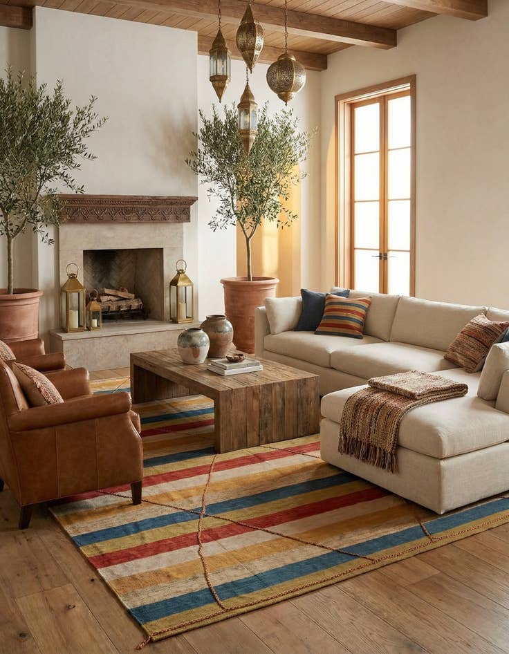 Detail image of  13' x 16'  Hand Knotted Moroccan Wool Rug