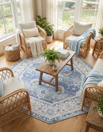 French Blue Whitney Octagon Rug