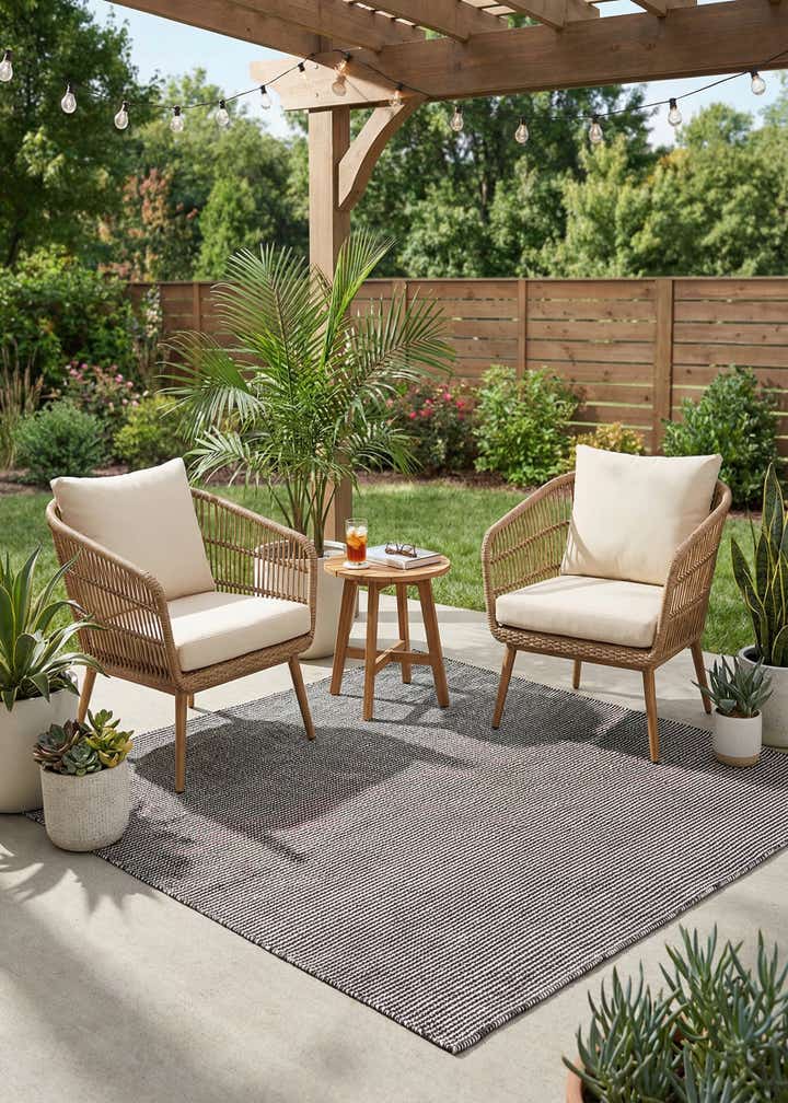 5' 1 x 5' 1 Easy-Clean Jill Zarin Palm Springs Indoor / Outdoor Square Rug