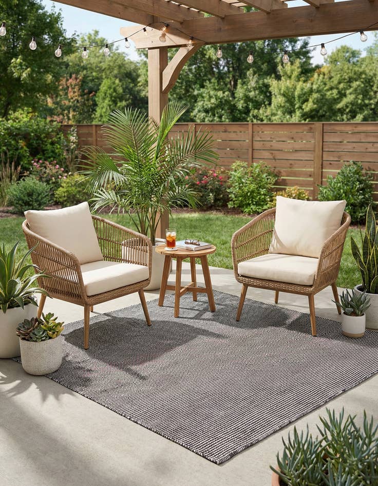 Detail image of 5' 1 x 5' 1  Washable Jill Zarin Palm Springs Indoor / Outdoor Square Rug