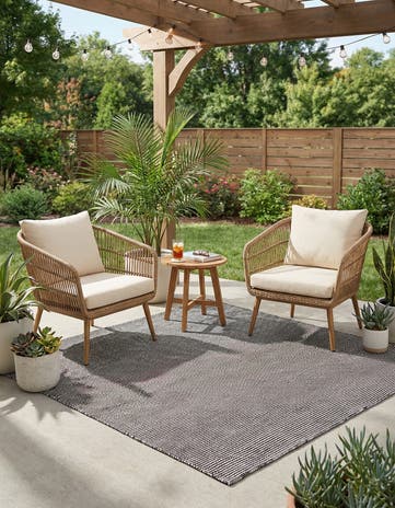 5' 1 x 5' 1 Easy-Clean Jill Zarin Palm Springs Indoor / Outdoor Square Rug
