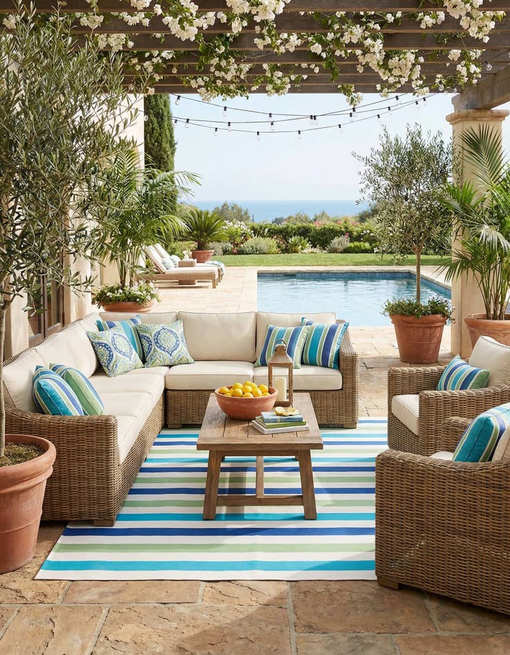 Detail image of 9' x 12'  Washable Vista Breeze Indoor / Outdoor Rug