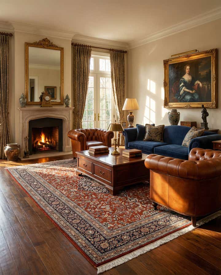 7' 1 x 10' 7 Hand Knotted Kashmir Oriental Wool Rug