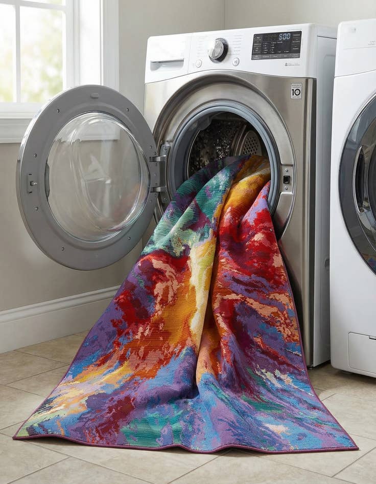 Detail image of 5' 3 x 8'  Washable Modern Indoor / Outdoor Rug