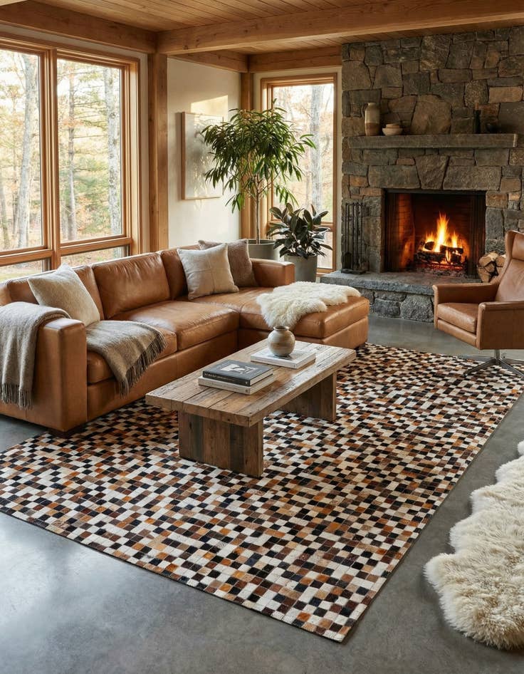 Detail image of 5' 5 x 7' 8 Cowhide Stocks Rug