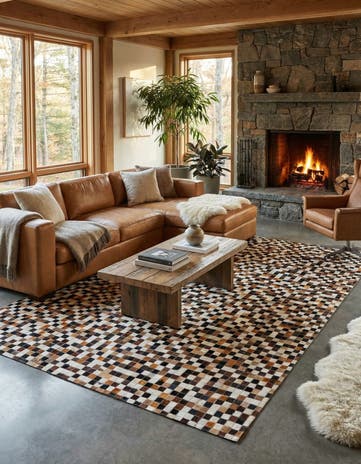 5' 5 x 7' 8 Cowhide Stocks Rug