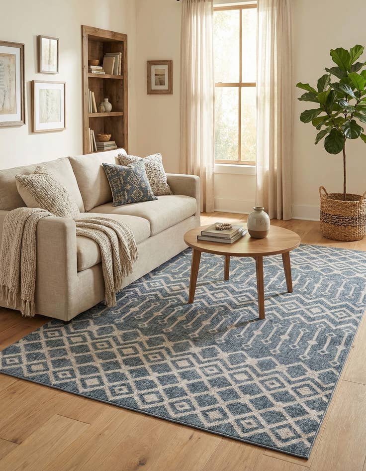 Detail image of  5' 3 x 8' Eco Trellis Rug