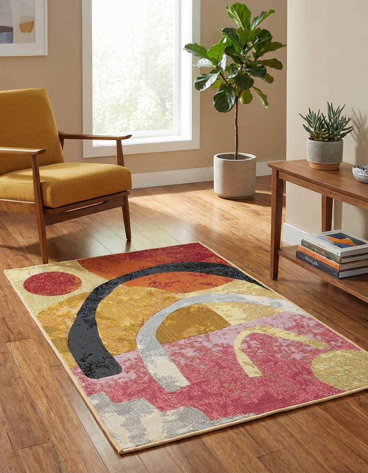Detail image of 2' x 3'  Washable Modern Indoor / Outdoor Rug