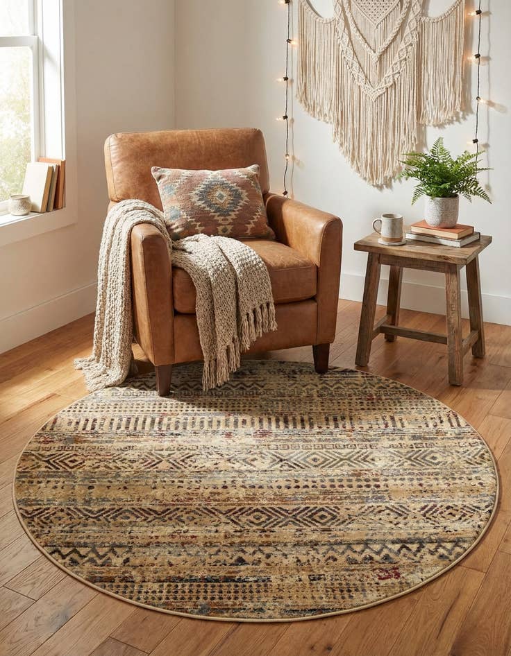 Detail image of 5' 3 x 5' 3 Saturn Round Rug