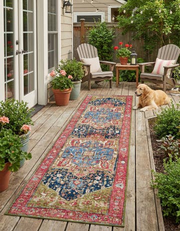 2' 7 x 12' Easy-Clean Traditional Indoor / Outdoor Runner Rug