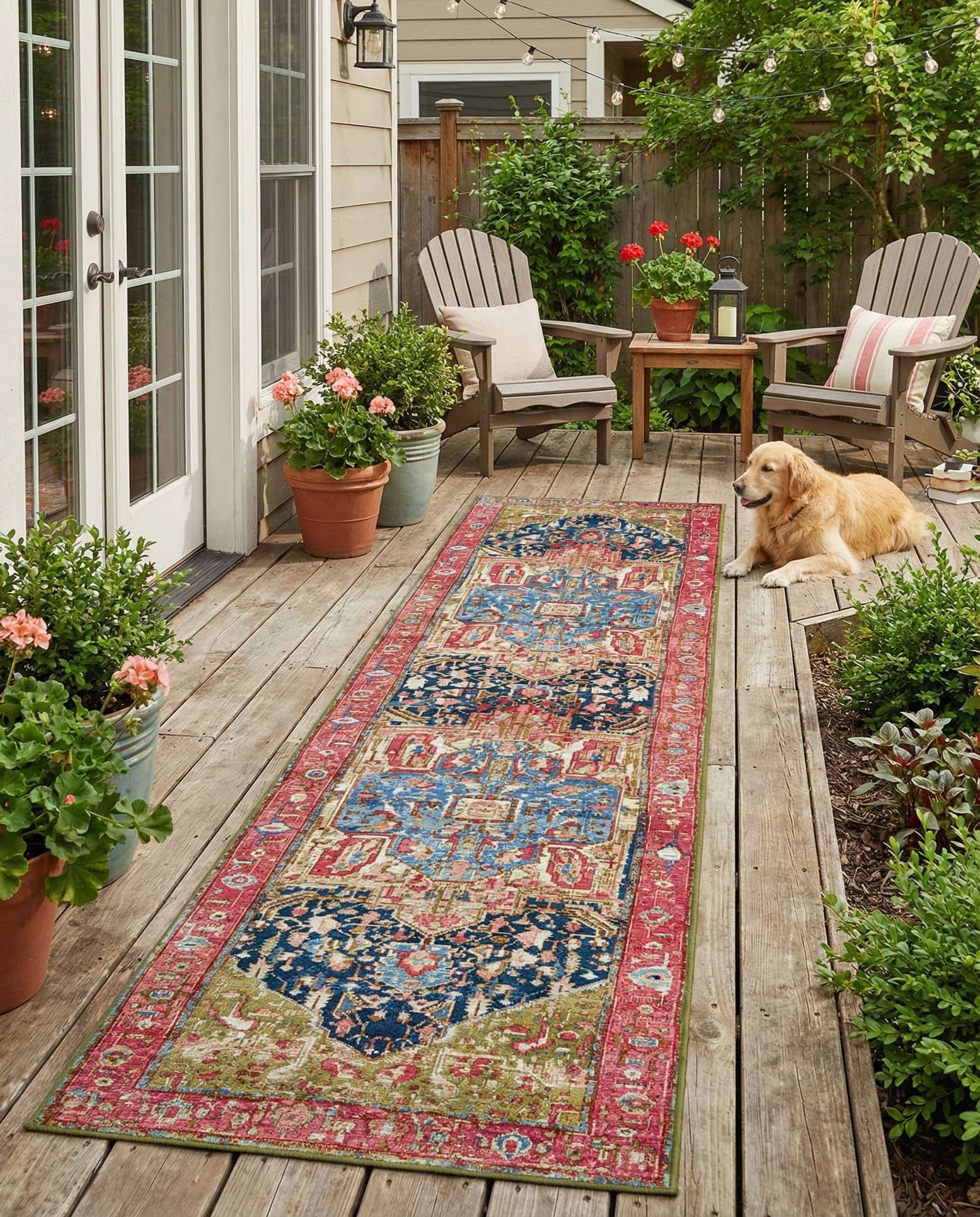 2' 7 x 12' Easy-Clean Traditional Indoor / Outdoor Runner Rug