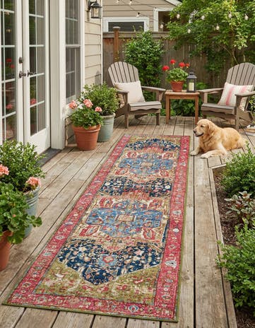 2' 7 x 12' Easy-Clean Traditional Indoor / Outdoor Runner Rug