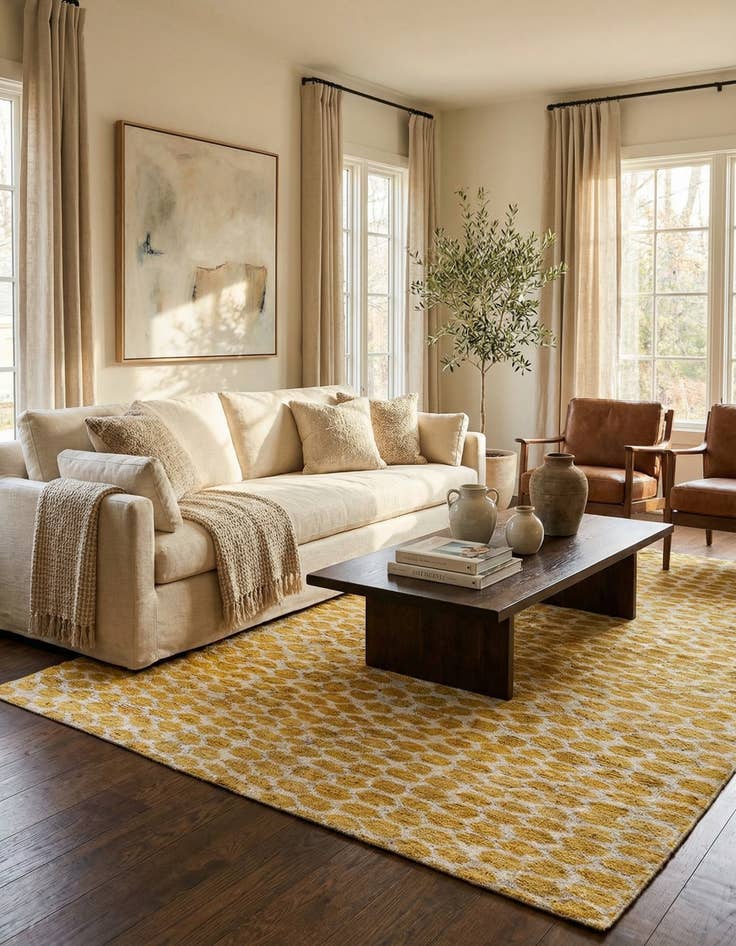 Detail image of 6' 1 x 9' 1  Hand Knotted Moroccan Wool Rug