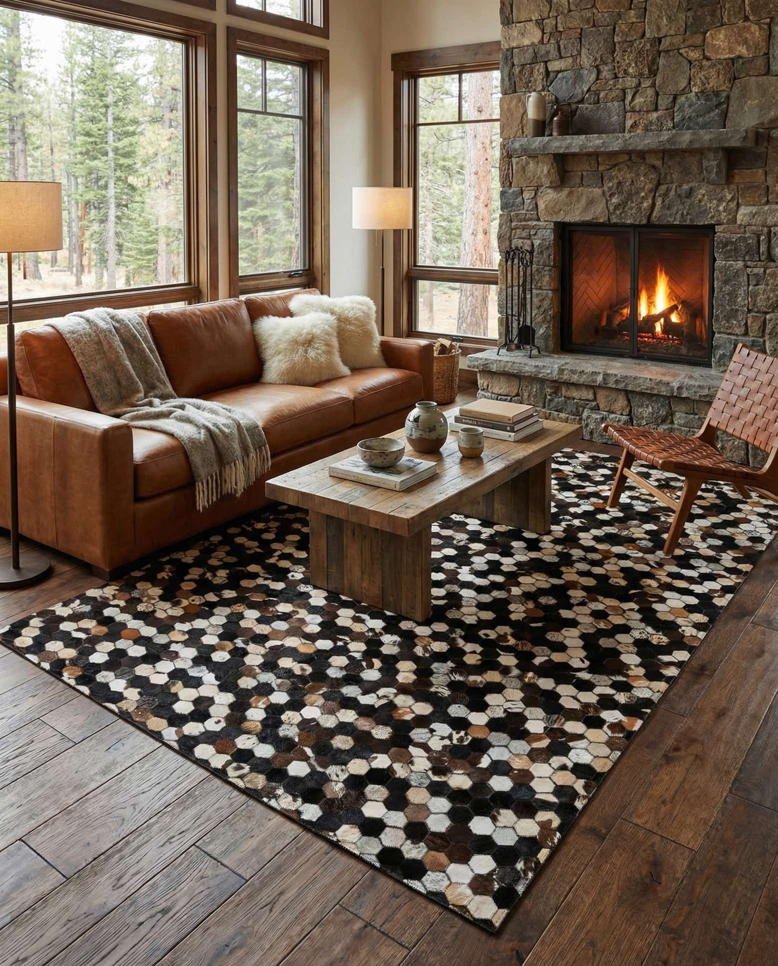 5' 1 x 8' Cowhide - Patchwork Rug