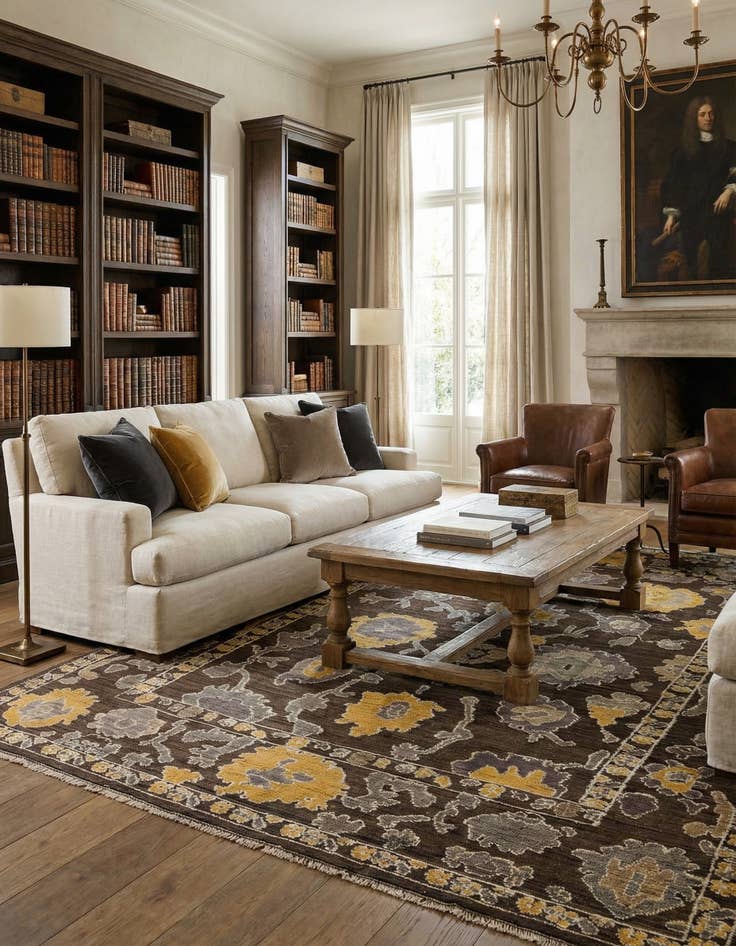 Detail image of 10' 4 x 14' 4  Hand Knotted Oushak Wool Rug