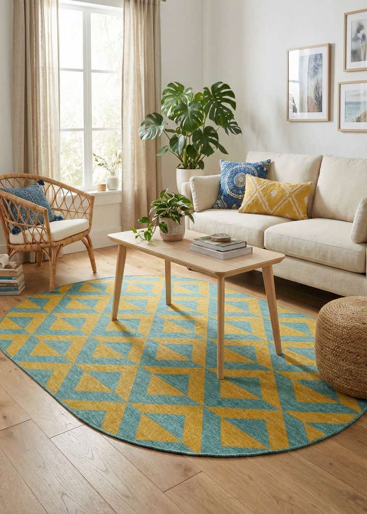 5' 3 x 8' Easy-Clean Jill Zarin Napa Indoor / Outdoor Oval Rug