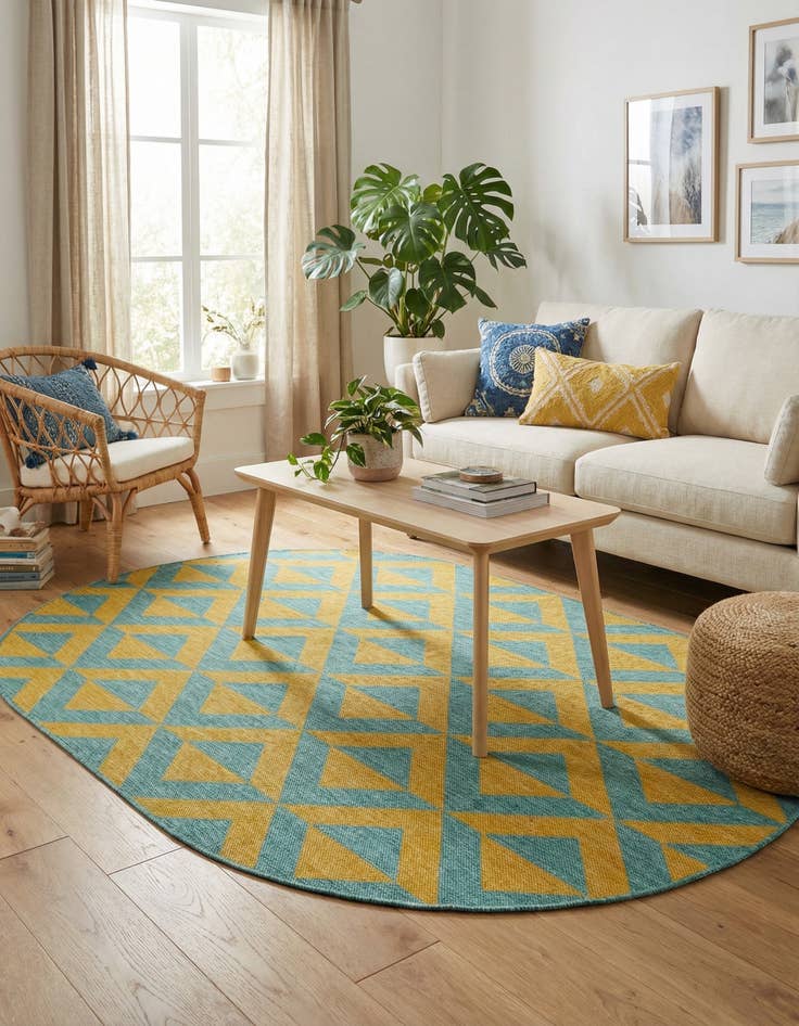 Detail image of 5' 3 x 8' Easy-Clean Jill Zarin Napa Indoor / Outdoor Oval Rug