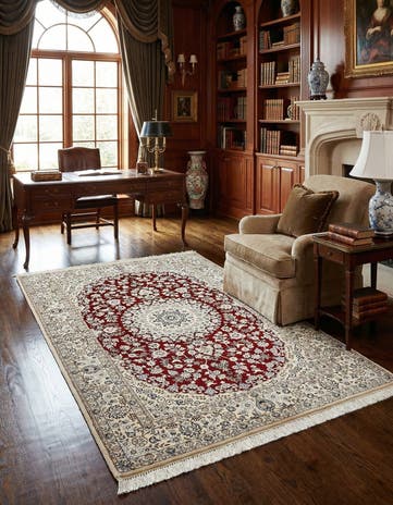 4' 11 x 8' Hand Knotted Nain Persian Rug