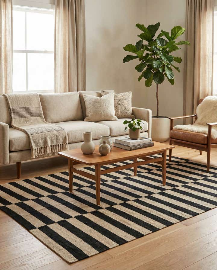 4' 3 x 5' 10 Hand Woven Kilim Modern Wool Rug
