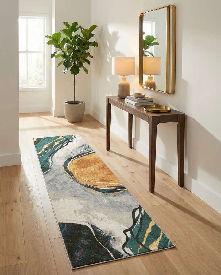 2' 7 x 10' Easy-Clean Modern Indoor / Outdoor Runner Rug