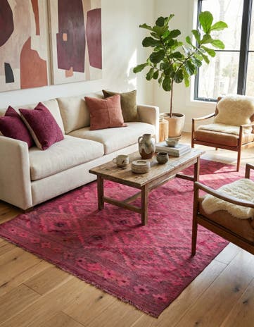 6' 2 x 9' 6 Hand Woven Kilim Modern Wool Rug