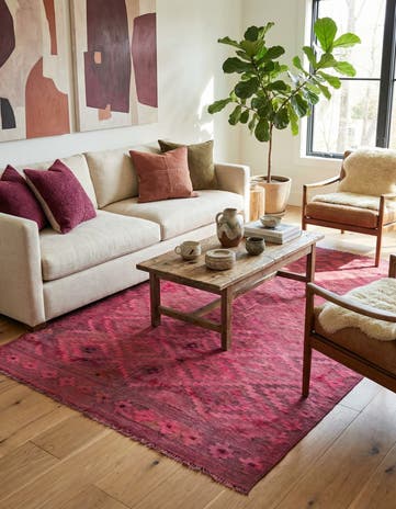 6' 2 x 9' 6 Hand Woven Kilim Modern Wool Rug