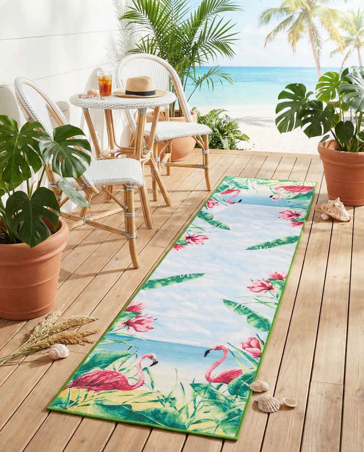 2' x 10' Easy-Clean Jill Zarin Caribbean Indoor / Outdoor Runner Rug