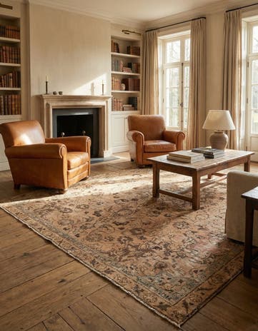 7' x 9' 6 Hand Knotted Ultra Vintage Persian Wool Rug